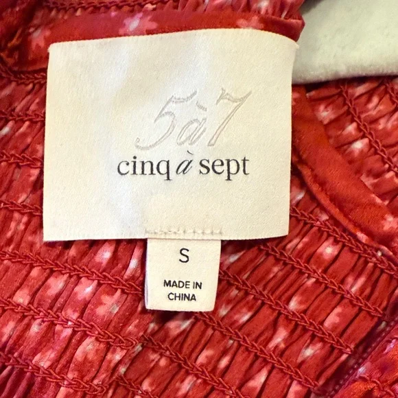 Cinq à Sept Red Ruffle Blouse - Picture 3 of 4